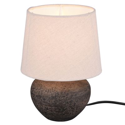 Keramik bordslampa brun, Ulo, med brytare