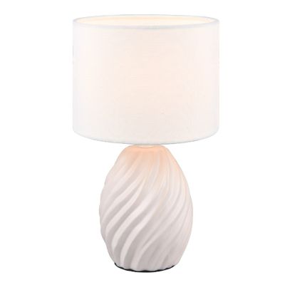 Vit bordslampa retro, Roeland, med brytare