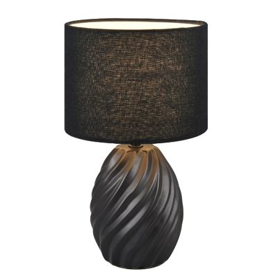 Svart bordslampa retro, Roeland, med brytare