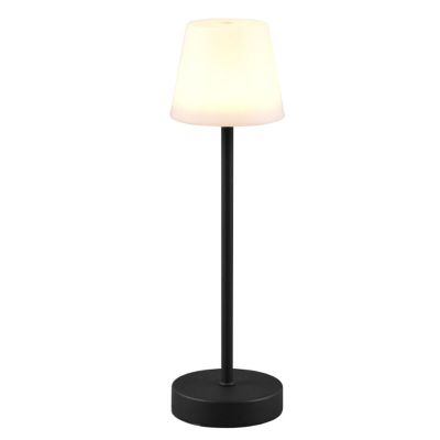 Svart uppladdningsbar bordslampa plast, Suman, 2W, varm till kall vit justerbar LED, IP44, med beröringsdimmer