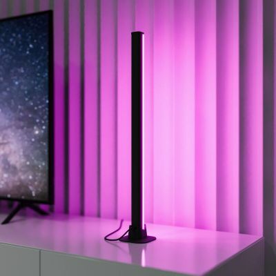 Svart bordslampa modern, Wissal, 5W, RGB LED, met fjärrkontroll