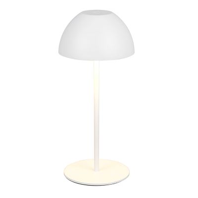 Vit uppladdningsbar bordslampa plast, Mikhail, 2W, 3000K LED, IP44, med beröringsdimmer