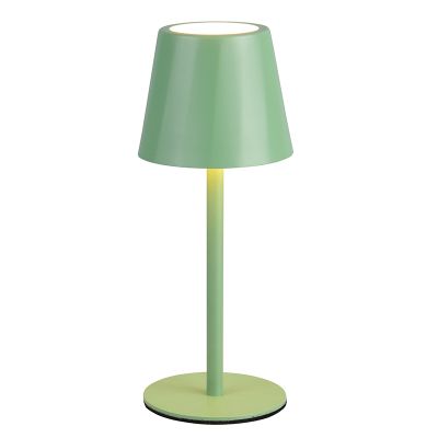 Grön uppladdningsbar bordslampa metall, Priya, 1,6W, varm till kall vit justerbar LED, 3 stegs dimmer