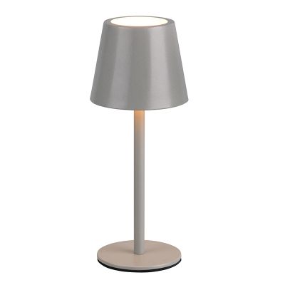 Grå uppladdningsbar bordslampa metall, Priya, 1,6W, varm till kall vit justerbar LED, 3 stegs dimmer