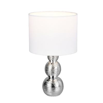 Keramik bordslampa silver, Leonhard, med brytare