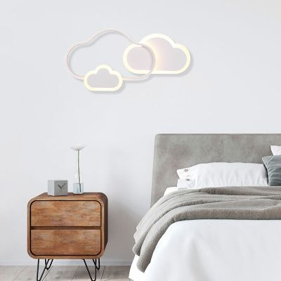 Vit taklampa barn modern, Cemil, 29W, RGBW LED, met fjärrkontroll