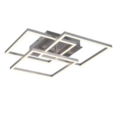 Nickel plafond modern, Bibiana, 28W, varm till kall vit justerbar LED, met fjärrkontroll