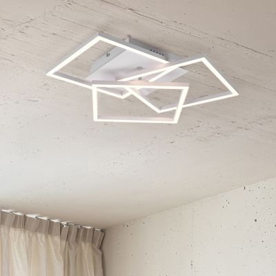 Vit plafond modern, Bibiana, 28W, varm till kall vit justerbar LED, met fjärrkontroll