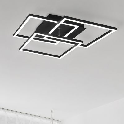 Svart plafond modern, Bibiana, 28W, varm till kall vit justerbar LED, met fjärrkontroll