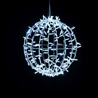 3D jullampa, Kallvit LED, 45 cm diameter + Twinkle