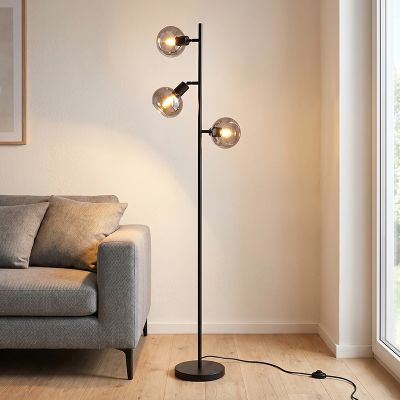 Modern golvlampa grå, Avery, med brytare