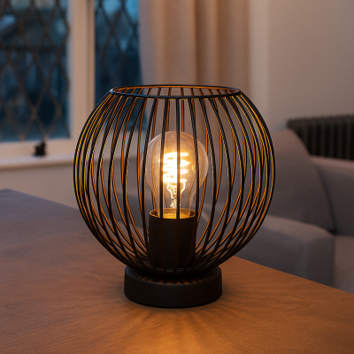 Industri bordslampa svart, Wiro, med brytare