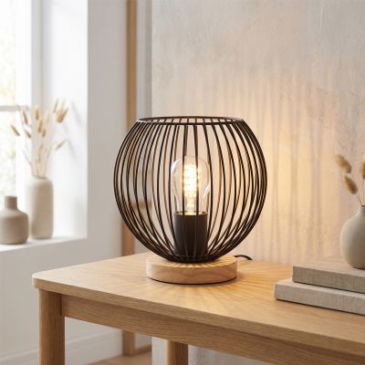Industri bordslampa svart, Wiro, med brytare