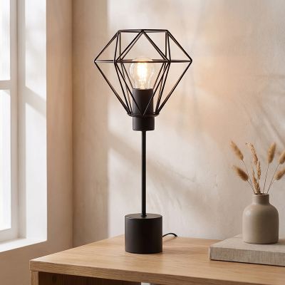 Industri bordslampa svart, Jochem, med brytare