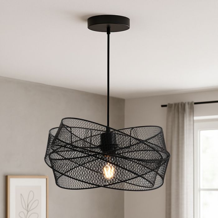 Industri fönsterlampa svart, Diny