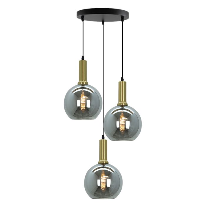 Aluminium fönsterlampa utan skärm guld, Rika