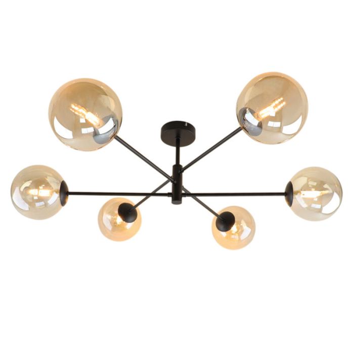 Modern taklampa svart, Remo