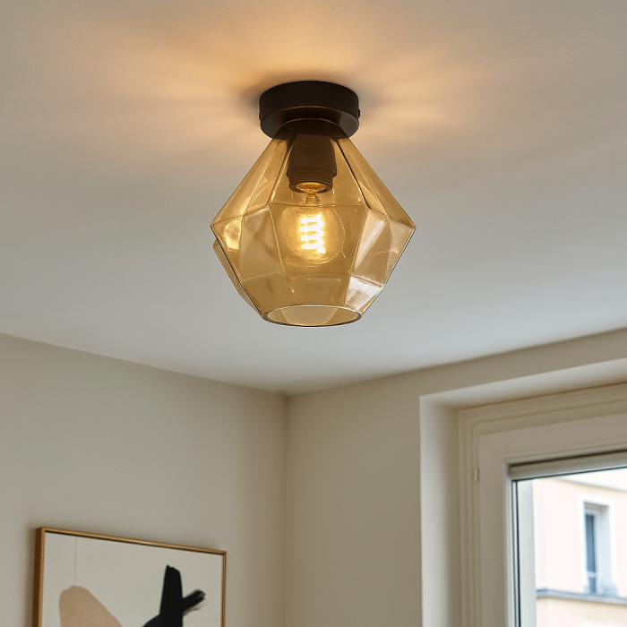 Retro taklampa bärnstensfärgad, Anoek