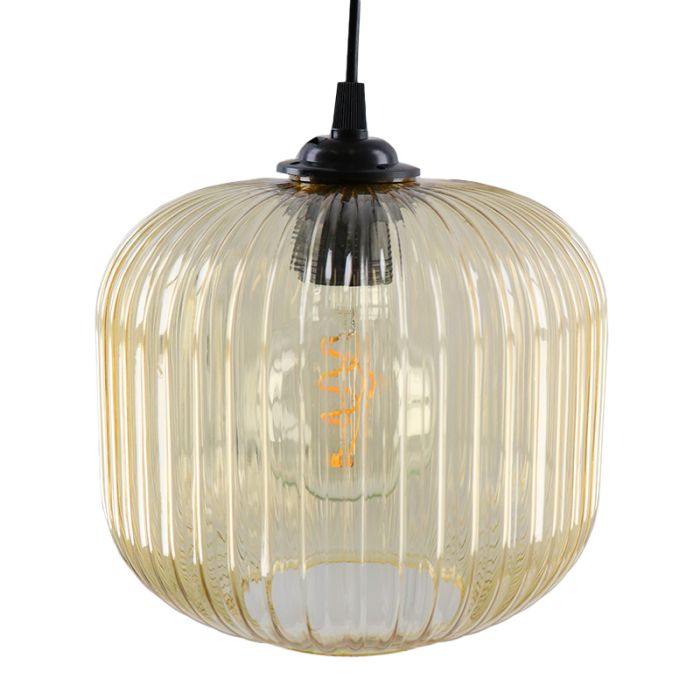 Retro fönsterlampa bärnstensfärgad, Charlois