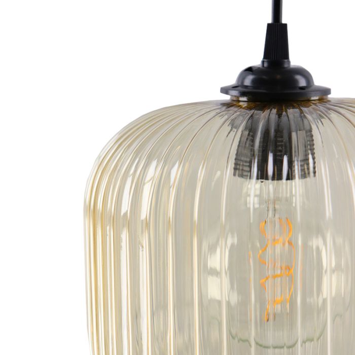 Retro fönsterlampa bärnstensfärgad, Charlois