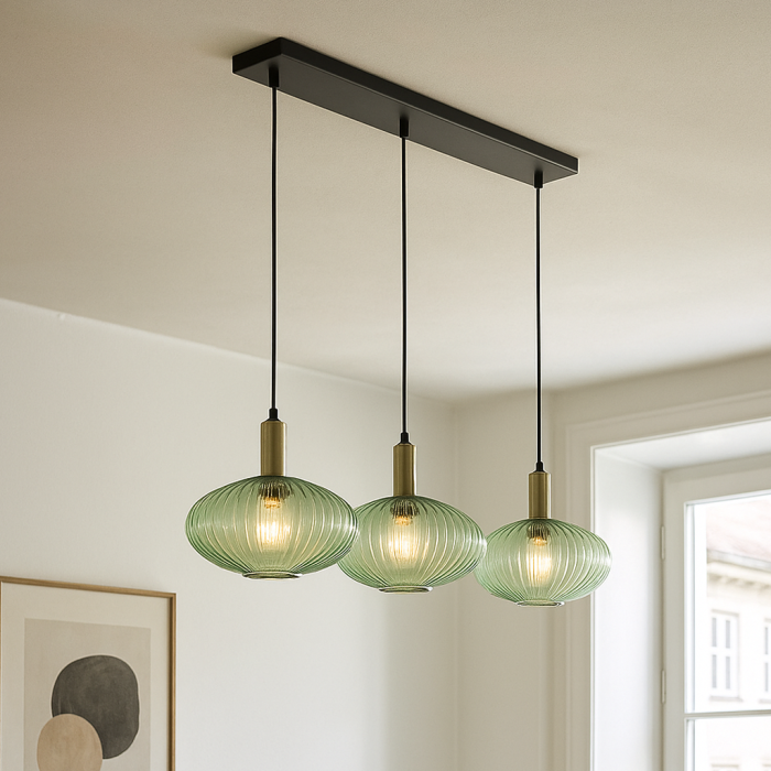 Retro fönsterlampa grön, Charlois