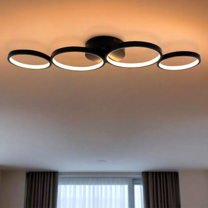 Design plafond svart, Giorgio, 34W, 3000K LED