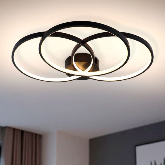 Design plafond svart, Giorgio, 42W, 3000K LED