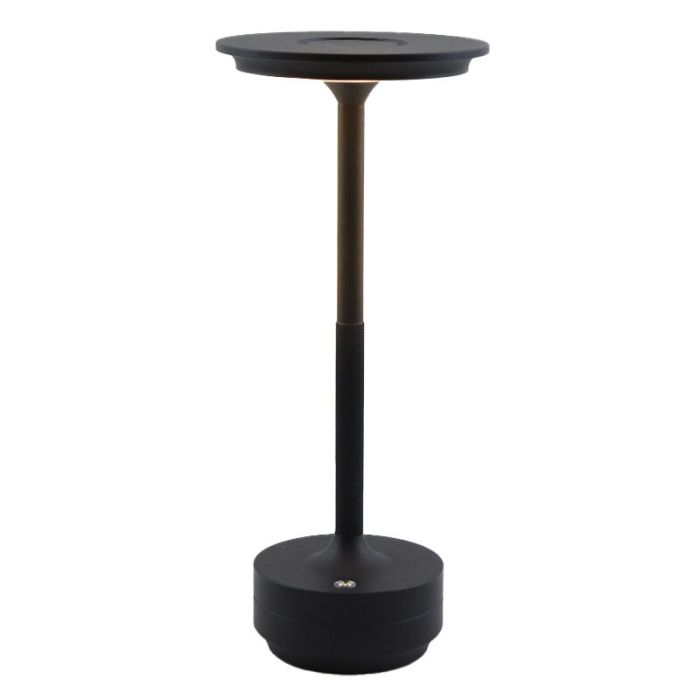 Modern uppladdningsbar bordslampa svart, Arvind, 3W, varm till kall vit justerbar LED, med brytare