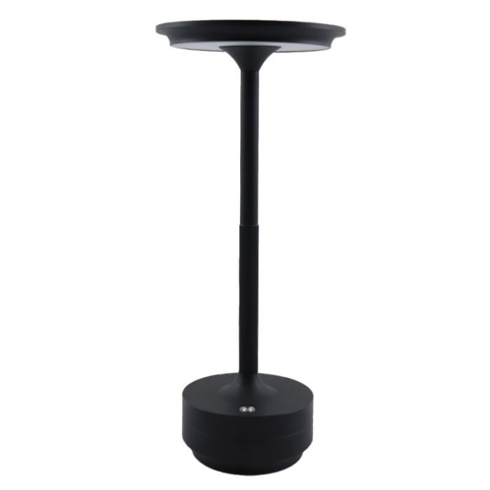 Modern uppladdningsbar bordslampa svart, Arvind, 3W, varm till kall vit justerbar LED, med brytare
