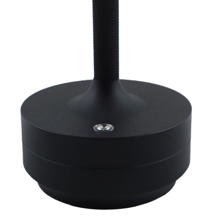 Modern uppladdningsbar bordslampa svart, Arvind, 3W, varm till kall vit justerbar LED, med brytare