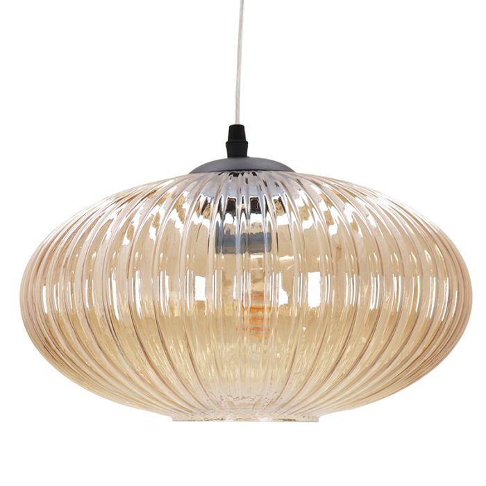 Retro fönsterlampa bärnstensfärgad, Charlois