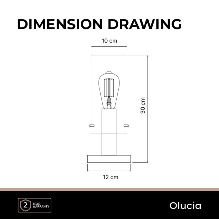 Design bordslampa grå, Dilaram, med brytare