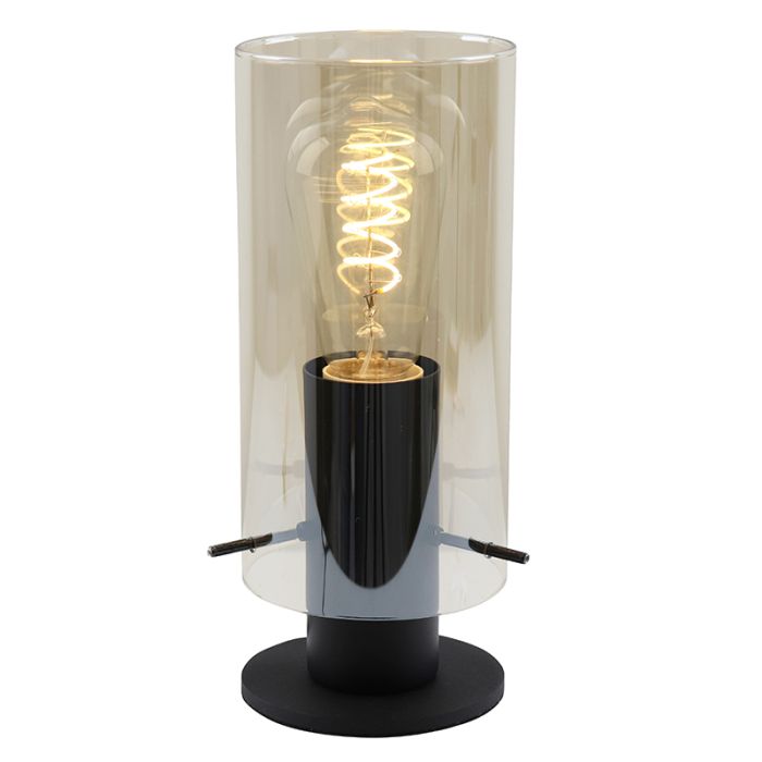 Design bordslampa bärnstensfärgad, Dilaram, med brytare