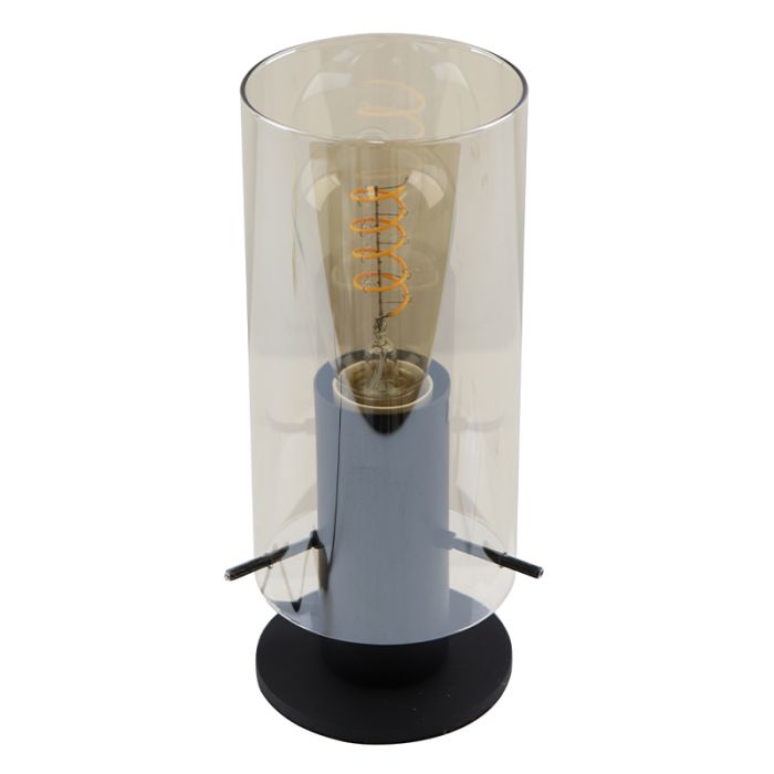 Design bordslampa bärnstensfärgad, Dilaram, med brytare