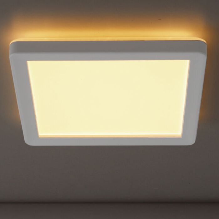 Plast taklampa badrum vit, Shivani, 15W, 3000K LED, IP44