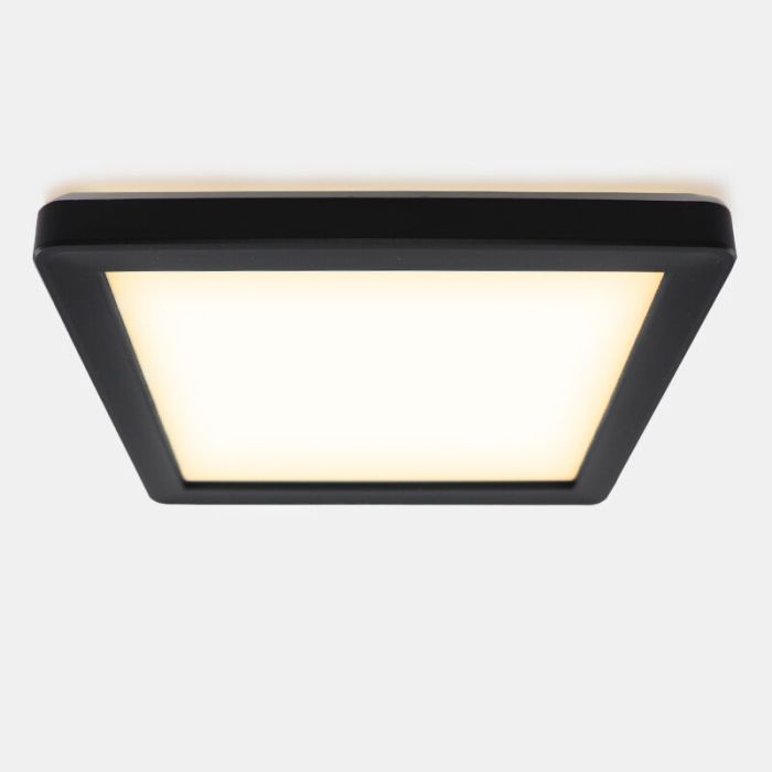 Plast taklampa badrum svart, Shivani, 15W, 3000K LED, IP44