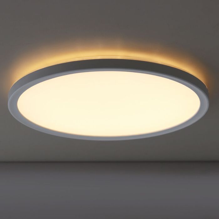 Plast plafond vit, Shona, 18W, 3000K LED, 3 stegs dimmer