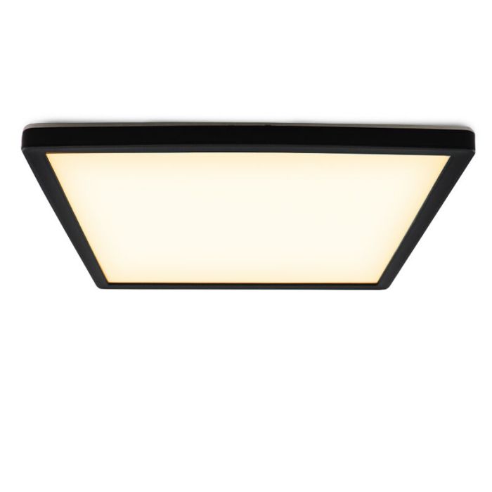 Plast plafond svart, Shona, 18W, 3000K LED, 3 stegs dimmer