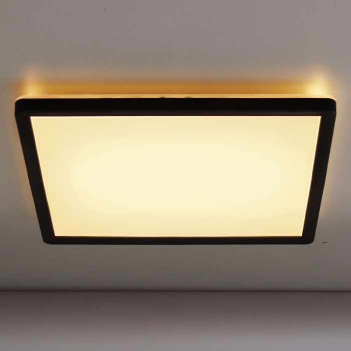 Plast plafond svart, Shona, 18W, 3000K LED, 3 stegs dimmer