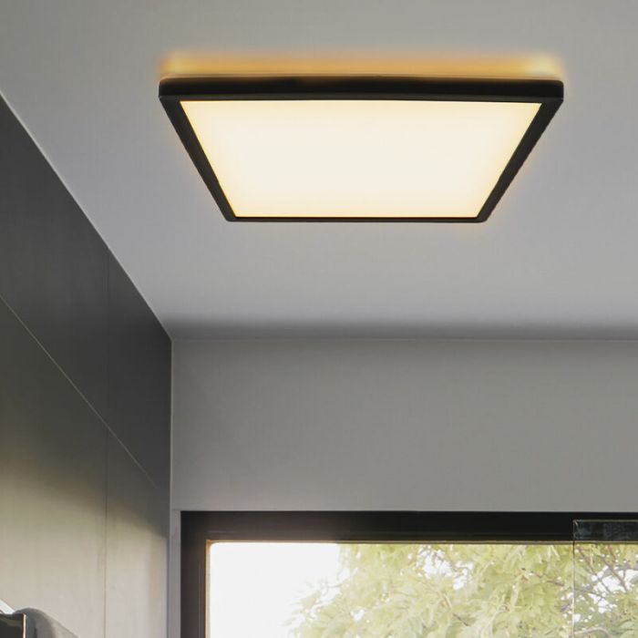Plast plafond svart, Shona, 22W, 3000K LED, 3 stegs dimmer