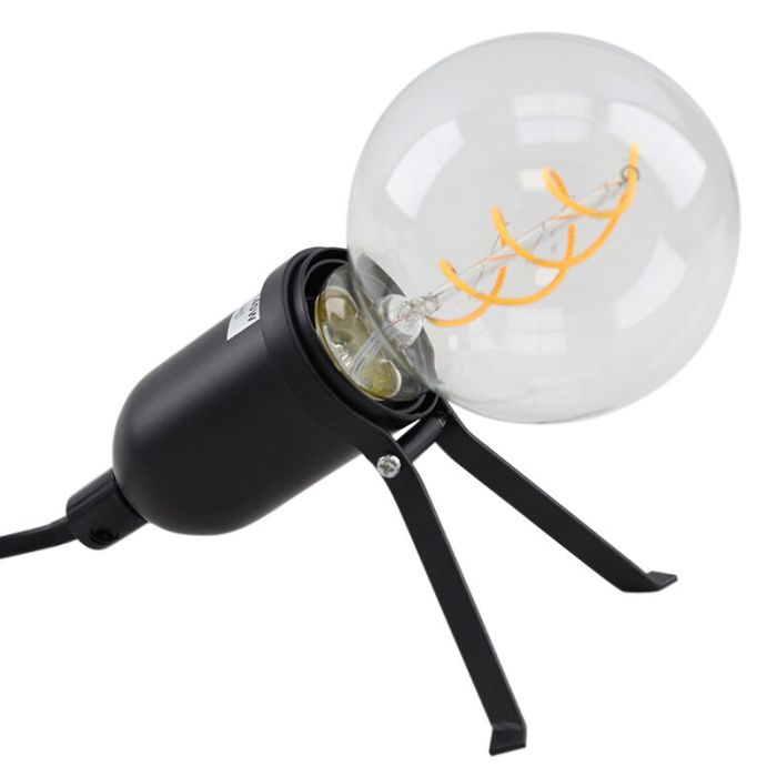 Metall bordslampa svart, Gidon, med brytare