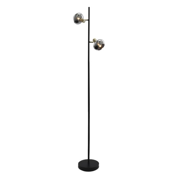 Aluminium golvlampa utan skärm svart, Rika