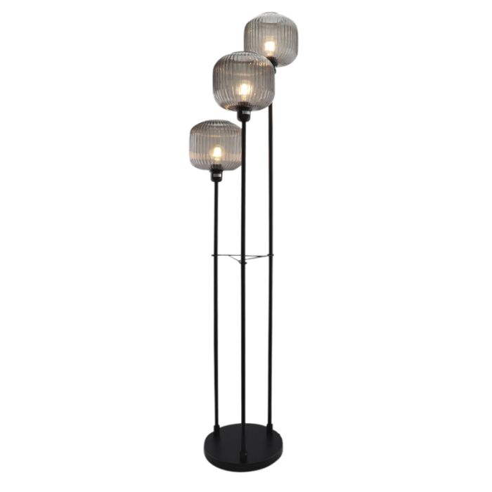 Aluminium golvlampa utan skärm svart, Rika
