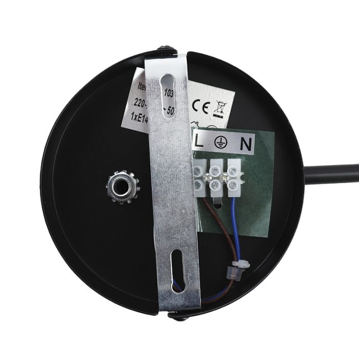 Aluminium vägglampa utan skärm svart, Rika
