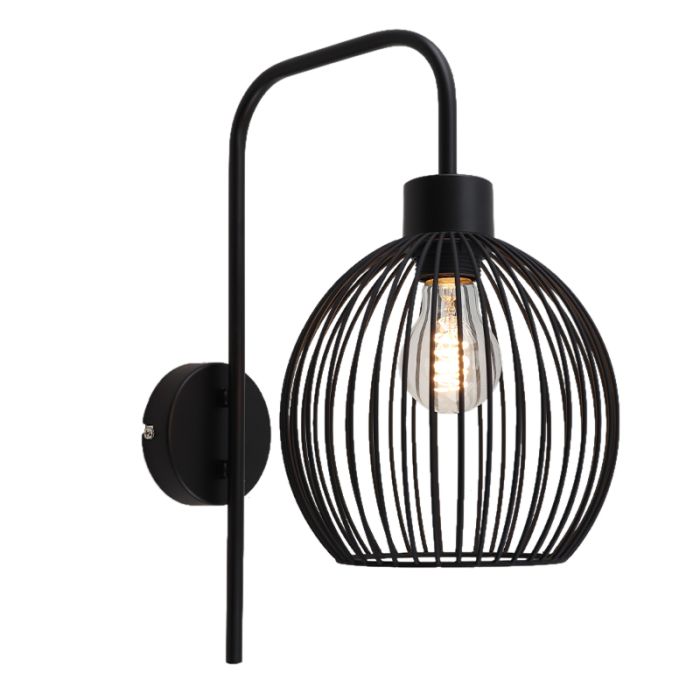 Industri vägglampa svart, Wiro