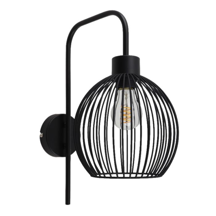 Industri vägglampa svart, Wiro