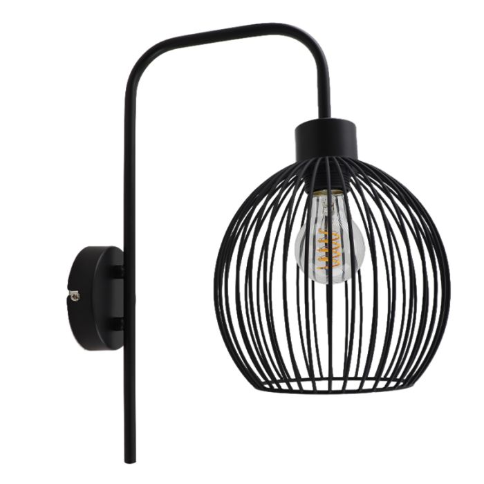 Industri vägglampa svart, Wiro