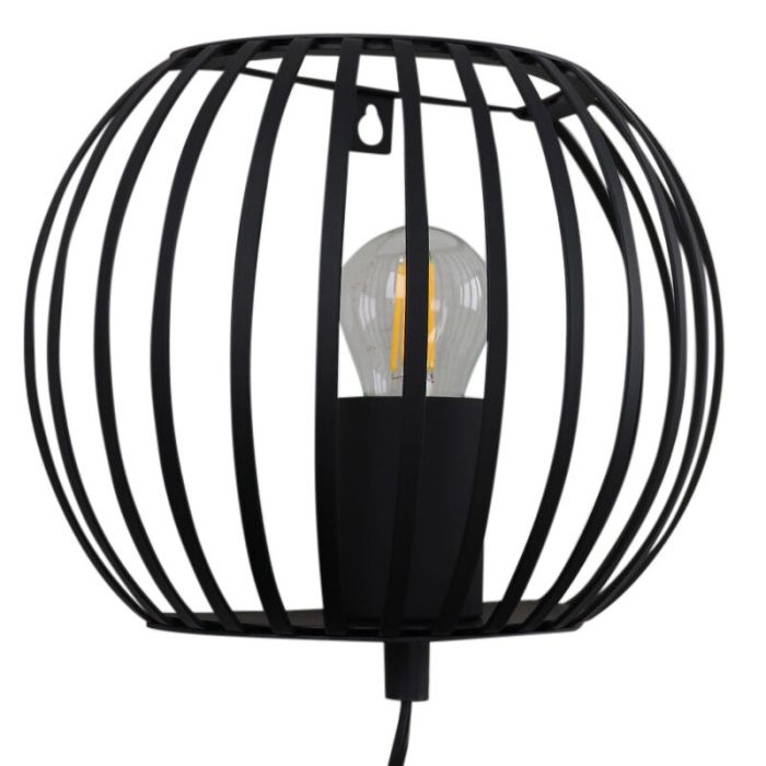 Industri vägglampa svart, Lieve, med brytare