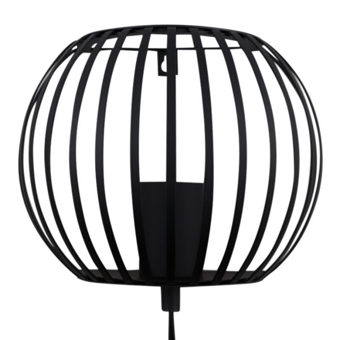 Industri vägglampa svart, Lieve, med brytare