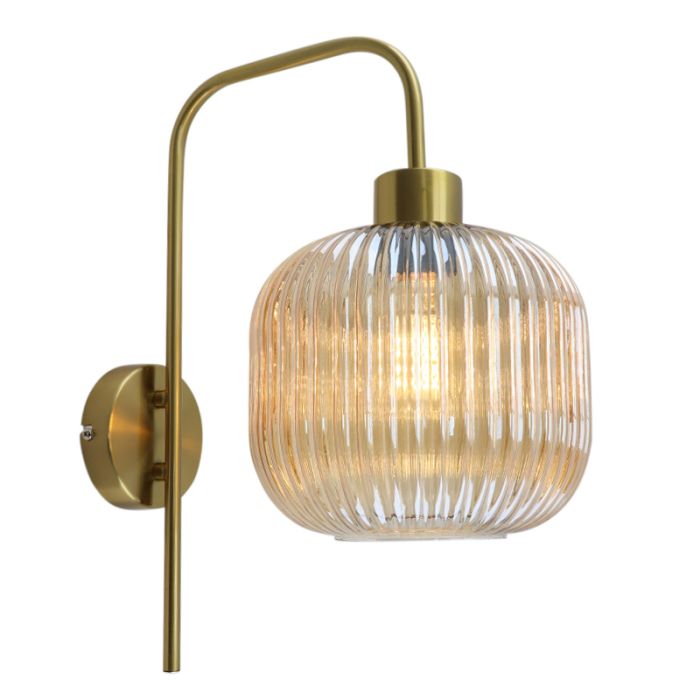 Design vägglampa bärnstensfärgad, Charlois